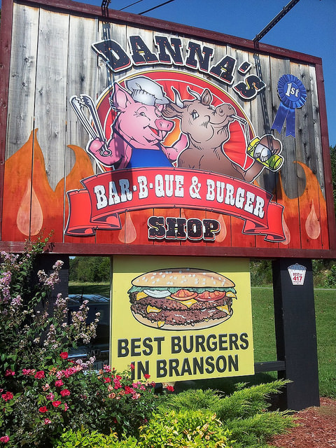 a sign for one of branson's best restaurants