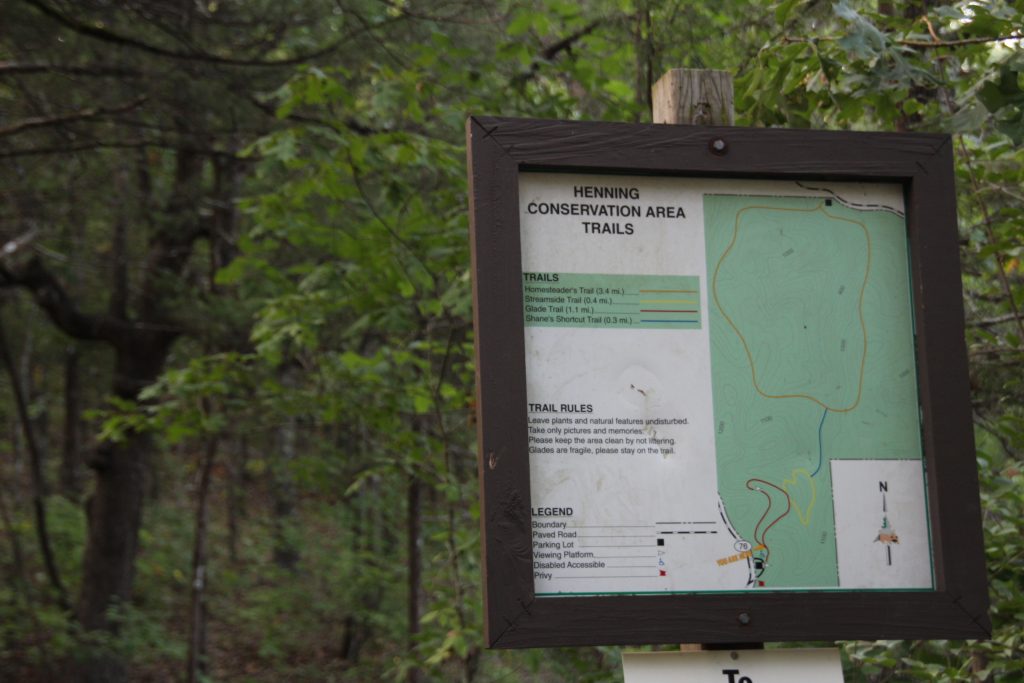 trail map in henning conservation area